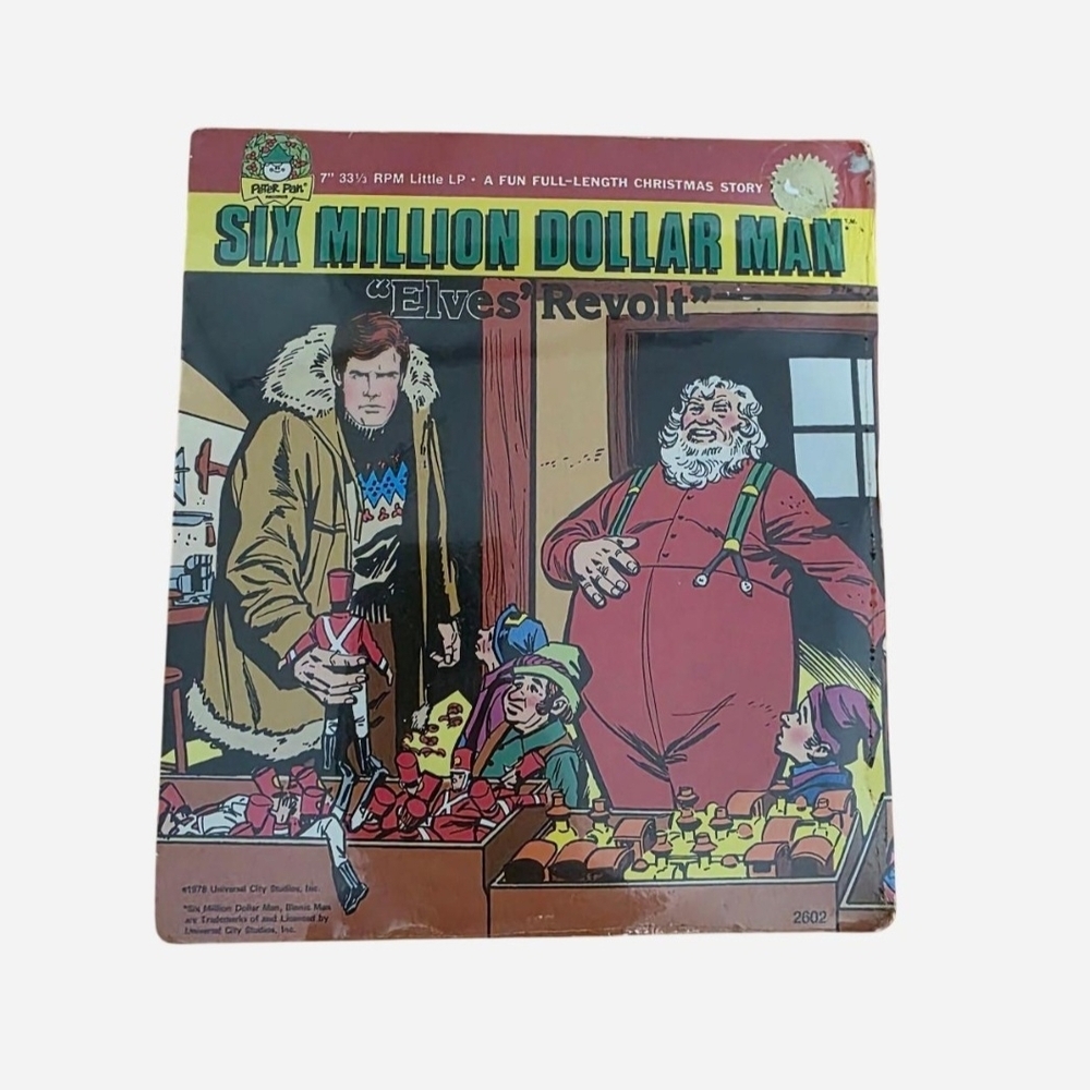 Sealed Six Million Dollar Man "Elves' Revolt" 7" 33 1/2 RPM Vinyl Story Record